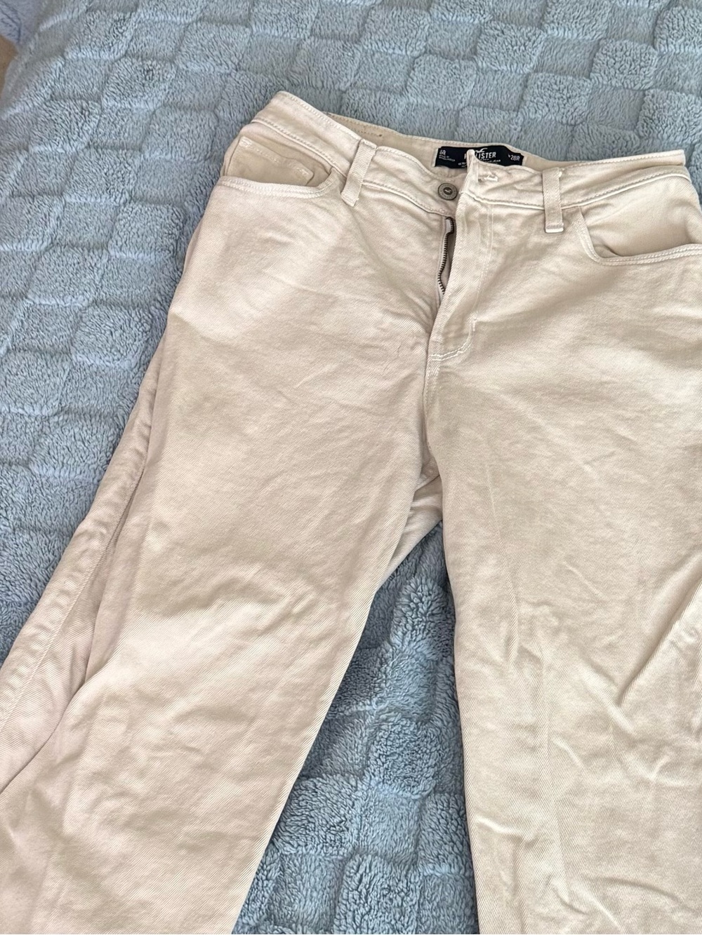Hollister Cream Wide-Leg Pants